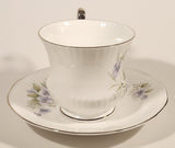 Vintage Rosina China Co Ltd. Queen's Fine Bone China Silver Wedding Tea Cup & Saucer Set