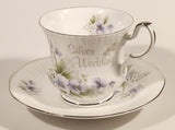 Vintage Rosina China Co Ltd. Queen's Fine Bone China Silver Wedding Tea Cup & Saucer Set