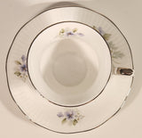 Vintage Rosina China Co Ltd. Queen's Fine Bone China Silver Wedding Tea Cup & Saucer Set