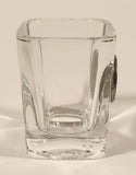Bacardi Pewter Bat Logo Square 2 1/2" Clear Shot Glass