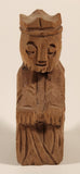 Vintage Spanish Folk Art King Hand Carved Wood Chess Piece