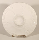 Vintage Calif USA 6/6 Flower Pattern White 10" Ceramic Oyster Serving Platter Plate Dish