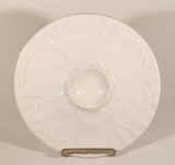 Vintage Calif USA 6/6 Flower Pattern White 10" Ceramic Oyster Serving Platter Plate Dish