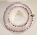 Vintage Royal Albert Bone China England "Rainbow" White with Purple and Gold Trim Tea Cup & Saucer Set