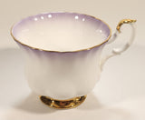Vintage Royal Albert Bone China England "Rainbow" White with Purple and Gold Trim Tea Cup & Saucer Set