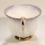 Vintage Royal Albert Bone China England "Rainbow" White with Purple and Gold Trim Tea Cup & Saucer Set