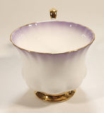 Vintage Royal Albert Bone China England "Rainbow" White with Purple and Gold Trim Tea Cup & Saucer Set