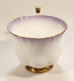 Vintage Royal Albert Bone China England "Rainbow" White with Purple and Gold Trim Tea Cup & Saucer Set