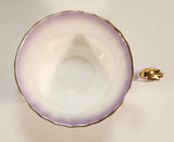 Vintage Royal Albert Bone China England "Rainbow" White with Purple and Gold Trim Tea Cup & Saucer Set