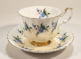 Vintage Royal Albert Blue Flowers Tea Cup & Saucer Set