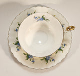 Vintage Royal Albert Blue Flowers Tea Cup & Saucer Set