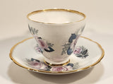 Vintage H M Royal Sutherland Bone China England Pink Roses Flowers Tea Cup & Saucer Set