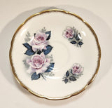 Vintage H M Royal Sutherland Bone China England Pink Roses Flowers Tea Cup & Saucer Set
