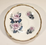 Vintage H M Royal Sutherland Bone China England Pink Roses Flowers Tea Cup & Saucer Set