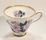 Vintage H M Royal Sutherland Bone China England Pink Roses Flowers Tea Cup & Saucer Set