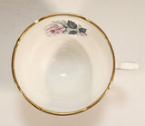 Vintage H M Royal Sutherland Bone China England Pink Roses Flowers Tea Cup & Saucer Set