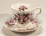 Vintage Queen Anne Pink Roses Flowers Tea Cup & Saucer Set