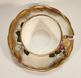 Vintage Royal Albert Bone China England Yellow and Pink Roses Flowers Gold Trim Tea Cup & Saucer Set