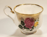 Vintage Royal Albert Bone China England Yellow and Pink Roses Flowers Gold Trim Tea Cup & Saucer Set