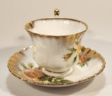 Vintage Royal Albert Bone China England Series of Six Margaret Yellow Roses Flowers Gold Trim Tea Cup & Saucer Set