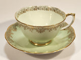 Vintage Roslyn Fine Bone China Mint with Gold Trim Tea Cup Saucer