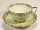 Vintage Roslyn Fine Bone China Mint with Gold Trim Tea Cup Saucer