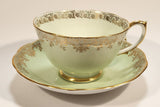 Vintage Roslyn Fine Bone China Mint with Gold Trim Tea Cup Saucer