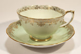 Vintage Roslyn Fine Bone China Mint with Gold Trim Tea Cup Saucer
