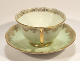 Vintage Roslyn Fine Bone China Mint with Gold Trim Tea Cup Saucer