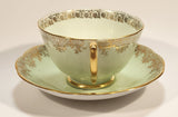 Vintage Roslyn Fine Bone China Mint with Gold Trim Tea Cup Saucer