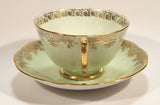 Vintage Roslyn Fine Bone China Mint with Gold Trim Tea Cup Saucer