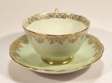 Vintage Roslyn Fine Bone China Mint with Gold Trim Tea Cup Saucer