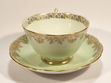 Vintage Roslyn Fine Bone China Mint with Gold Trim Tea Cup Saucer