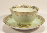 Vintage Roslyn Fine Bone China Mint with Gold Trim Tea Cup Saucer