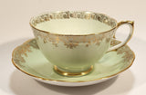 Vintage Roslyn Fine Bone China Mint with Gold Trim Tea Cup Saucer