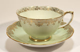 Vintage Roslyn Fine Bone China Mint with Gold Trim Tea Cup Saucer