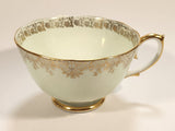 Vintage Roslyn Fine Bone China Mint with Gold Trim Tea Cup Saucer