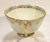 Vintage Roslyn Fine Bone China Mint with Gold Trim Tea Cup Saucer