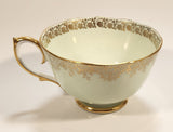Vintage Roslyn Fine Bone China Mint with Gold Trim Tea Cup Saucer