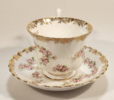 Vintage Royal Albert Bone China England Dimity Rose Pink Roses Flowers Gold Trim Tea Cup & Saucer Set