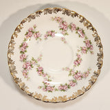 Vintage Royal Albert Bone China England Dimity Rose Pink Roses Flowers Gold Trim Tea Cup & Saucer Set