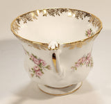 Vintage Royal Albert Bone China England Dimity Rose Pink Roses Flowers Gold Trim Tea Cup & Saucer Set