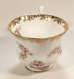 Vintage Royal Albert Bone China England Dimity Rose Pink Roses Flowers Gold Trim Tea Cup & Saucer Set