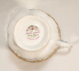 Vintage Royal Albert Bone China England Dimity Rose Pink Roses Flowers Gold Trim Tea Cup & Saucer Set