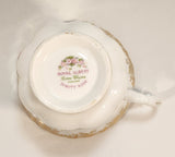 Vintage Royal Albert Bone China England Dimity Rose Pink Roses Flowers Gold Trim Tea Cup & Saucer Set