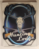 Hunting Lodge Crossed Rifles and Deer Skull Blue 3D 2Way Lenticular Neon Look 12 3/4" x 16 1/2" Wood Sign New in Package