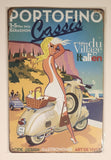 Portofino Cassis 2012 Blonde Woman in White Dress On Vespa Scooter 8" x 12" Tin Metal Sign New in Package