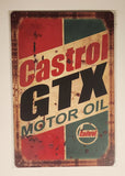 Castrol GTX Motor Oil 8" x 12" Tin Metal Sign New in Package