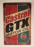 Castrol GTX Motor Oil 8" x 12" Tin Metal Sign New in Package