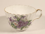 Vintage Aynsley Bone China England Purple Violet Flowers Tea Cup & Saucer Set